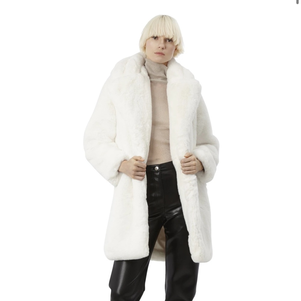 Apparis white faux fur coat